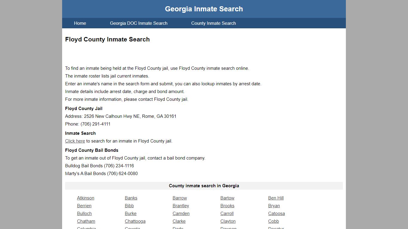 Floyd County Inmate Search